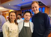 Jessica Ennis-Hill, Prithiraj's Sobuj Miah and Dan Walker at the annual fundraiser night for Sheffield's Children's Hospital. In just one evening,  the restaurant raised over £60,000