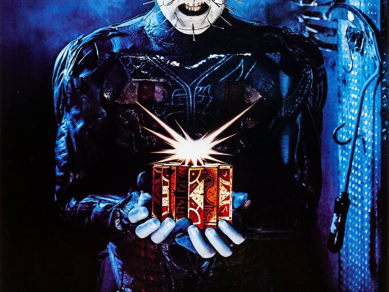 'Demon to some. Angel to others'. Full of iconic lines, Hellraiser is one of the best British horrors ever made - some would ever say the best - and the poster is beautiful as it introduces us the Pinhead, the main cennobite.