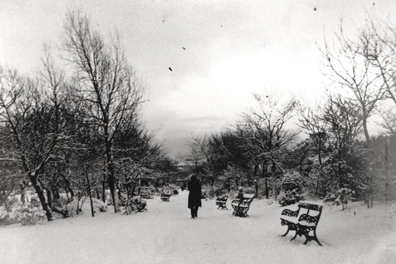  A view of Brandling Park Jesmond Newcastle upon Tyne taken in 1897/8. The photograph shows the park covered in snow. Brandling Park was created from part of the Town Moor. (Newcastle Libraries)