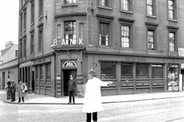 The old bank on Duke Street, this picture was taken in the August of 1934.