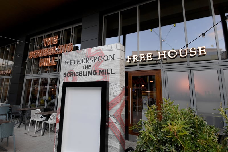 The price of a pint of Carling at The Scribbling Mill at White Rose Shopping Centre is £3.86.