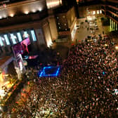 Crowds at the Christmas lights switch-on event at Barker's Pool, in Sheffield city centre, in 2006. There will be no big lights switch-on event in the city centre this year due to safety concerns

