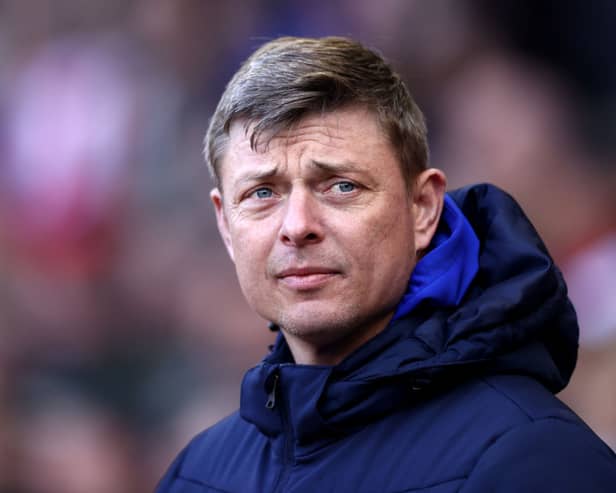 Jon Dahl Tomasson, Manager of Blackburn Rovers, looks on prior to the Emirates FA Cup Quarter Final match (Photo by Naomi Baker/Getty Images)