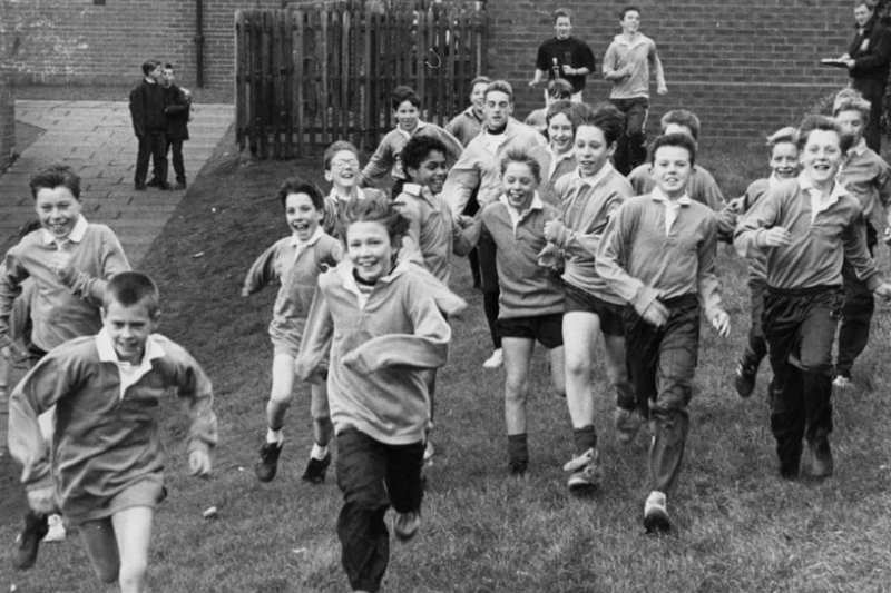 The Mortimer Comprehensive School cross country team in February 1991. Photo: Shields Gazette