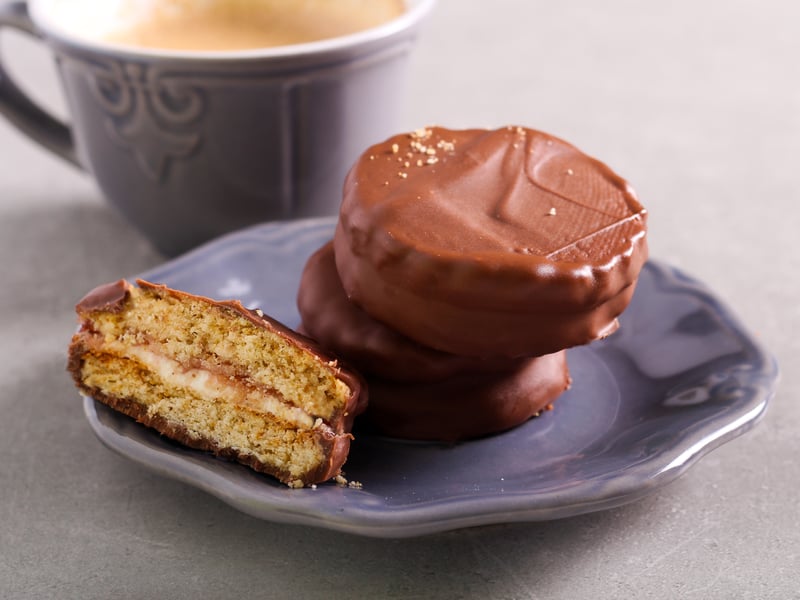 Another shop bought staple turned Bake Off tent technical, Paul asked series nine bakers to create identical Wagon Wheels. It’s no surprise that viewers at home were tempted to try their own versions of the sandwich biscuit.