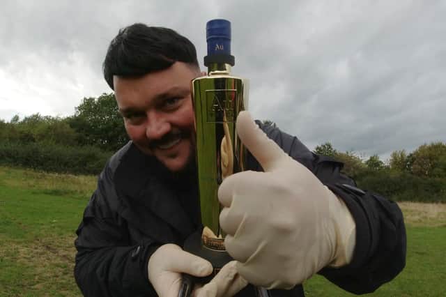 Charlie Sloth launched a bottle of Au Vodka into space from Sheffield