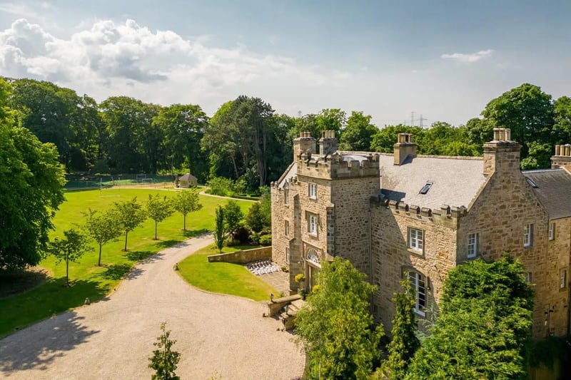 The house dates back to the 17th century and is designed in the Scots Baronial style.