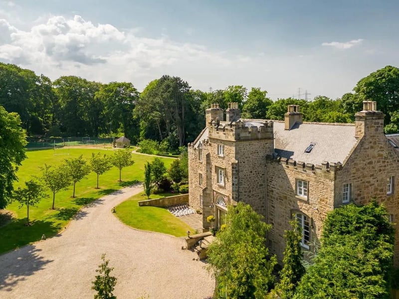 The house dates back to the 17th century and is designed in the Scots Baronial style.