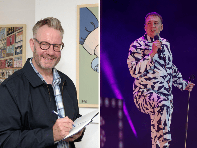 Sheffield artist Pete McKee (left) and comedian Joe Lycett (right) are just two of the contributing artists to Heart Research UK's anonymous auction. (Photos courtesy of Pete McKee and Getty Images/John Phillips)