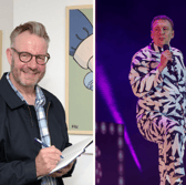 Sheffield artist Pete McKee (left) and comedian Joe Lycett (right) are just two of the contributing artists to Heart Research UK's anonymous auction. (Photos courtesy of Pete McKee and Getty Images/John Phillips)