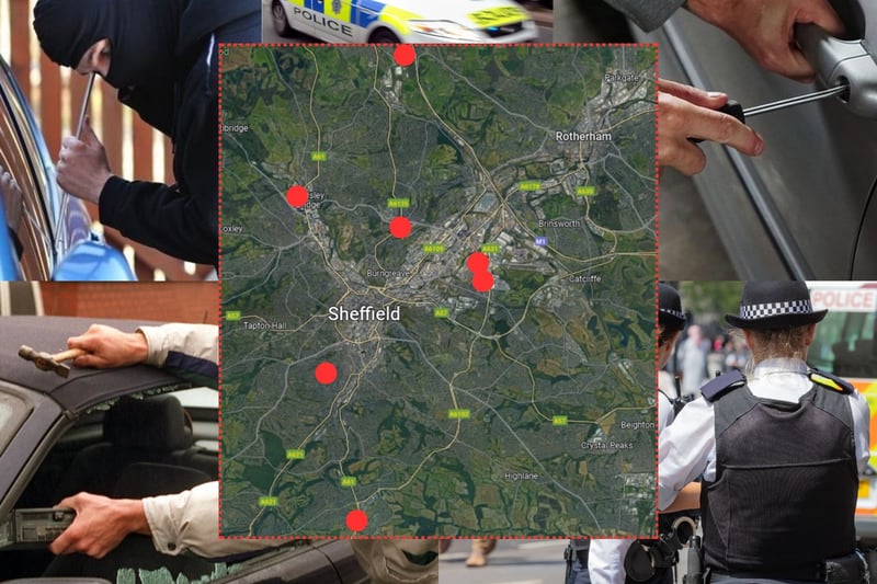 The seven worst streets in Sheffield for reports of vehicle crime have been revealed 