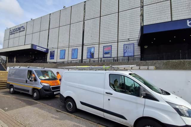 Contractors at the O2 Academy which closed for concrete tests