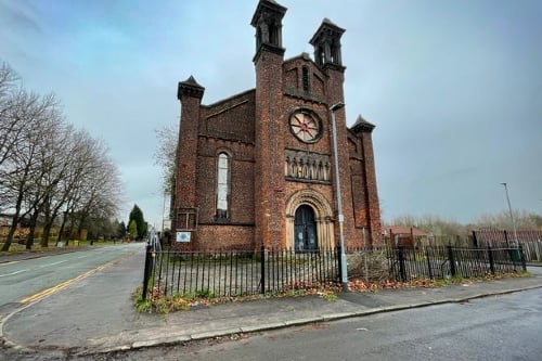 Located on Every Street in Ancoats, this church built between 1839-1840 in a Romanesque style has been empty for 30 years and has fallen into disrepair. It is grade II listed and designed by William Hayley. Credit: Mark Watson for SAVE Britain’s Heritage