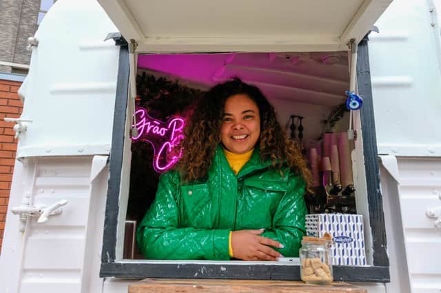 Rosangela is the proud owner of her own Brazilian coffee cart at Pound's Park in Sheffield city centre.