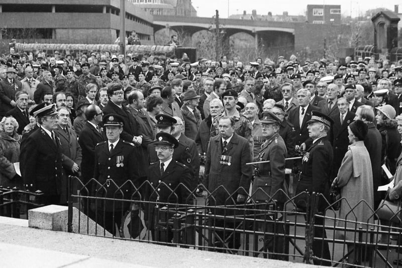 A huge turnout for Sunderland's Remembrance Day parade in 1983.