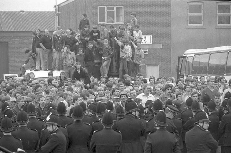 The miners strike at Wearmouth pit in August 1984.