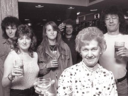 Landlady Olga Marshall with friends at Sheffield's Wapentake bar. Photo: Neil Anderson