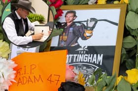 Clint Malarchuk (inset), wants a rule to make neck guards mandatory in ice ice hockey, after the death of Adam Johnson, pictured in tributes at Sheffield arena. Pictures: SWNS