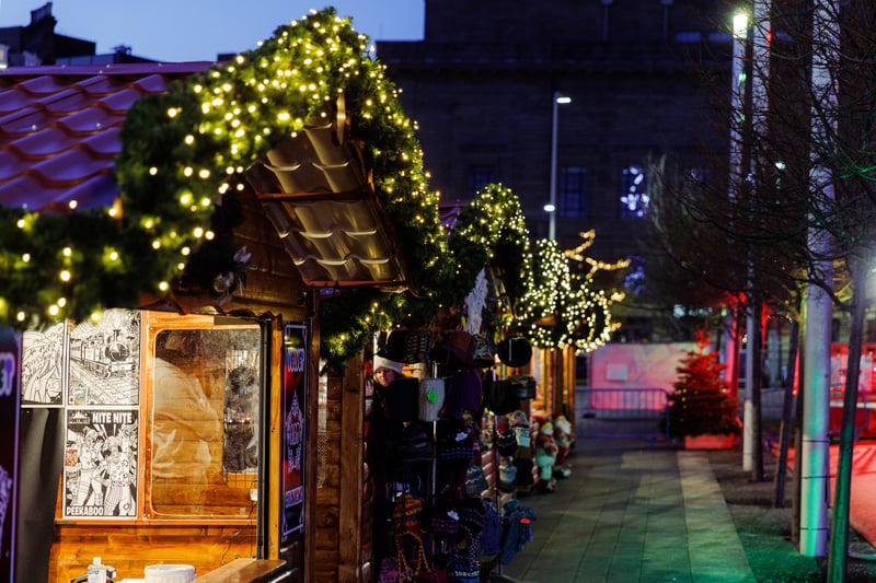 You can get everything from gifts to chocolates to hot festive food (and of course festive drinks) at the festive stalls