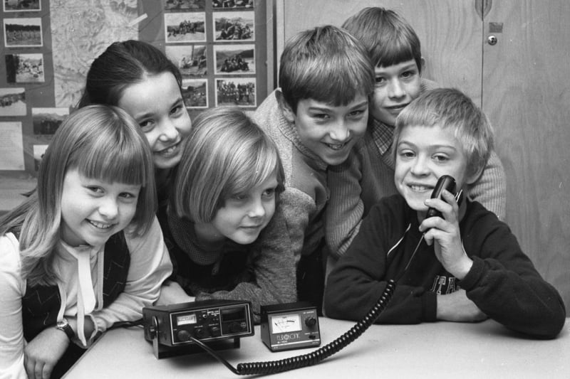 Children from Barnwell Primary School, Penshaw with their CB radio rig.