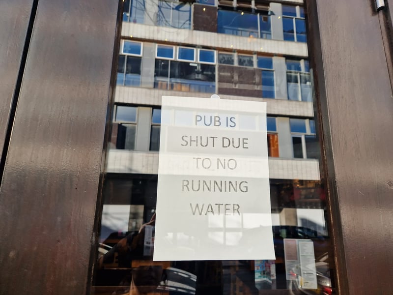 The Benjamin Huntsman pub was forced to closed due to no running water.