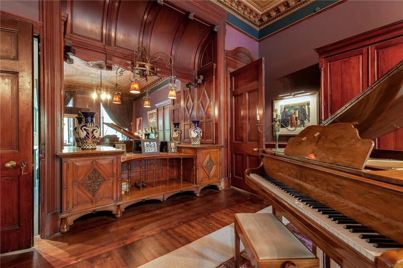 The flat hosts a grand piano