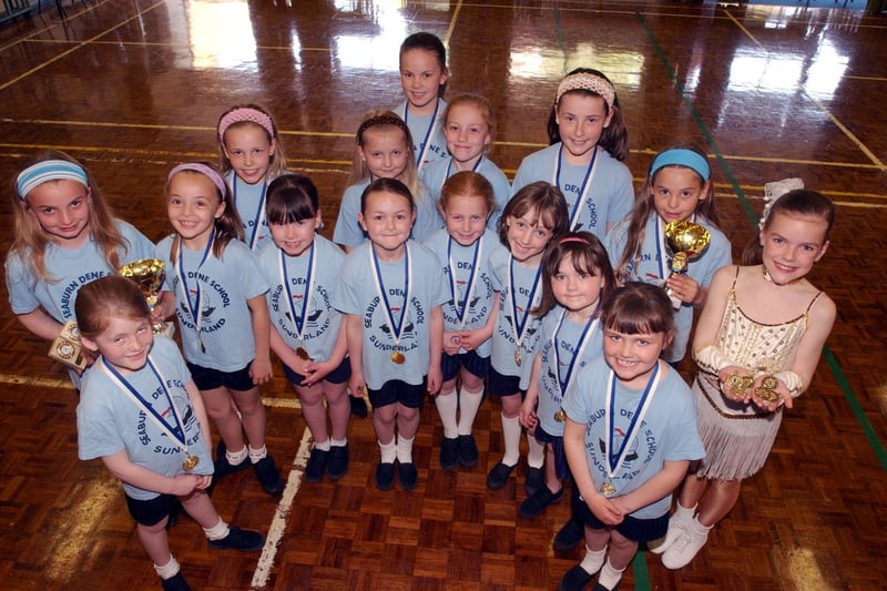 A 2006 scene showing the school's award-winning swimmers, gymnasts and dancing champions.