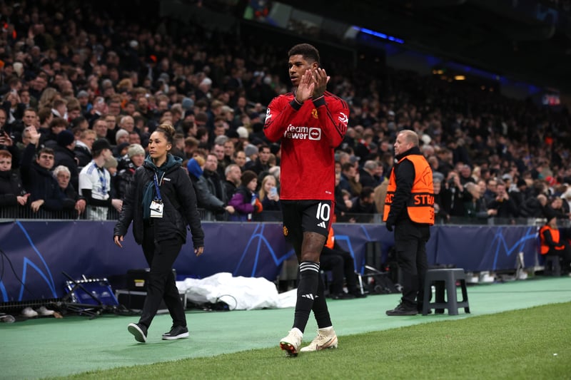 His stamp on Jelert didn't seem intentional, but it was clumsy and rightly resulted in a red card. Rashford hadn't produced much from the right wing in the early stages.