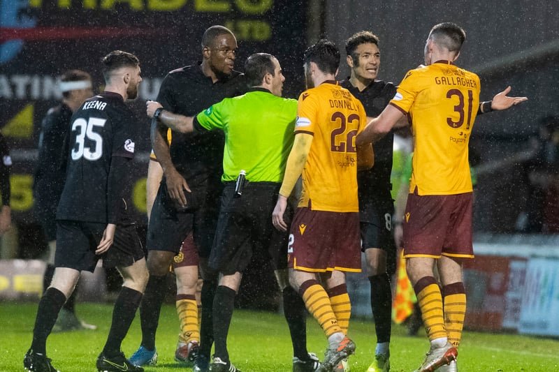 A single goal from Chris Long was all that separated the sides. Jake Mulraney of Hearts was sent off with a straight red in the 90th minute of play. 
