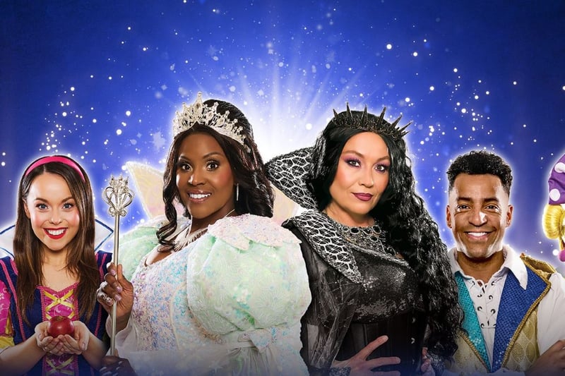 A perennial panto fairytale favourite, Snow White features a star cast of television and theatrical favourites.
This take of a timeless tale of good versus evil stars Kelle Bryan (Eternal, Hollyoaks, Loose Women) as the Good Fairy Elementa, with Gyasi Sheppy (CBeebies) as the Prince.
Niki Colwell Evans (X Factor, Blood Brothers, Kinky Boots) returns the The Grand, but this time as the Evil Queen with Evie Pickerill (CBeebies) as Snow White, Tam Ryan as Muddles and Ian Adams as Nanny Nolly.
The panto’s promo blurb says: “Mirror, mirror, on the wall, don’t miss the fairest pantomime of them all. We promise it will be a truly wicked adventure.
“Join us as we look in the mirror, defeat the Evil Queen and follow Snow White and the Prince on their journey to find true love’s kiss in this ultimate fairytale family adventure.
“Take a bite of panto delight with spectacular scenery and costumes, magical special effects, wicked humour and plenty of audience participation. Snow White promises to be a festive spectacular for all ages.”
From December 2 until January 7.
