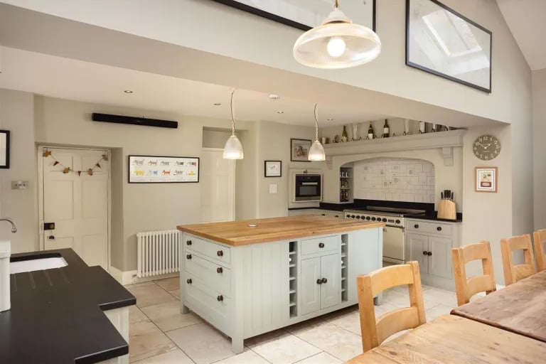 The large, open-plan dining kitchen.