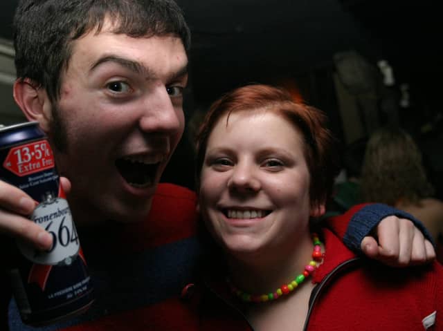 Dom and Helen at the old Fez Club, on Charter Row, Sheffield, in 2004