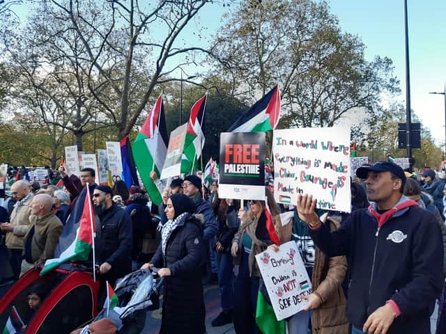 The pro-Palestine march has set off from Marble Arch