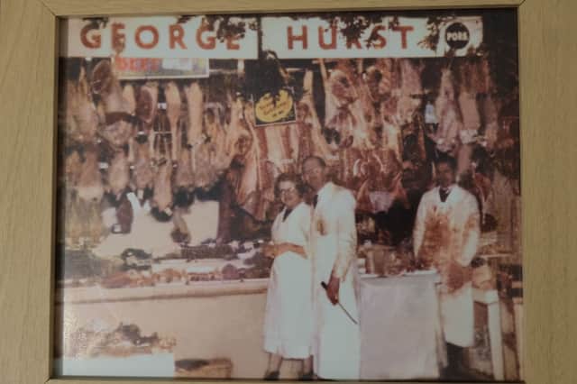 Douglas, on the far right, while working at George Hurst in Caste Market. 