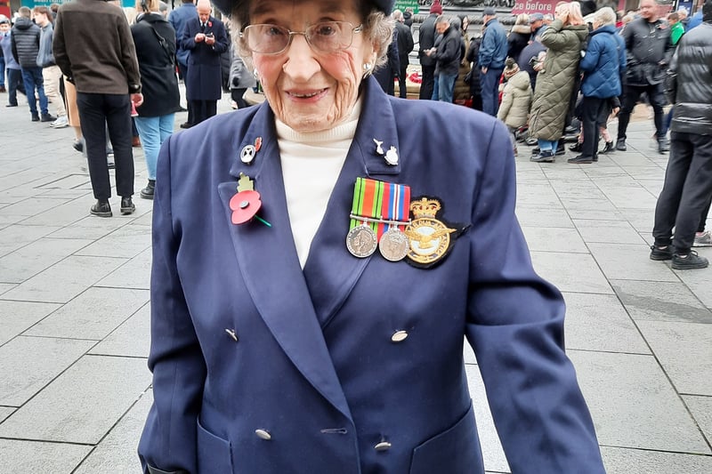 Mary Marsden, aged 101, served in the RAF in the Womens Auxiliary Air Force and was based at Finningley in Doncaster during the Battle of Britain.
