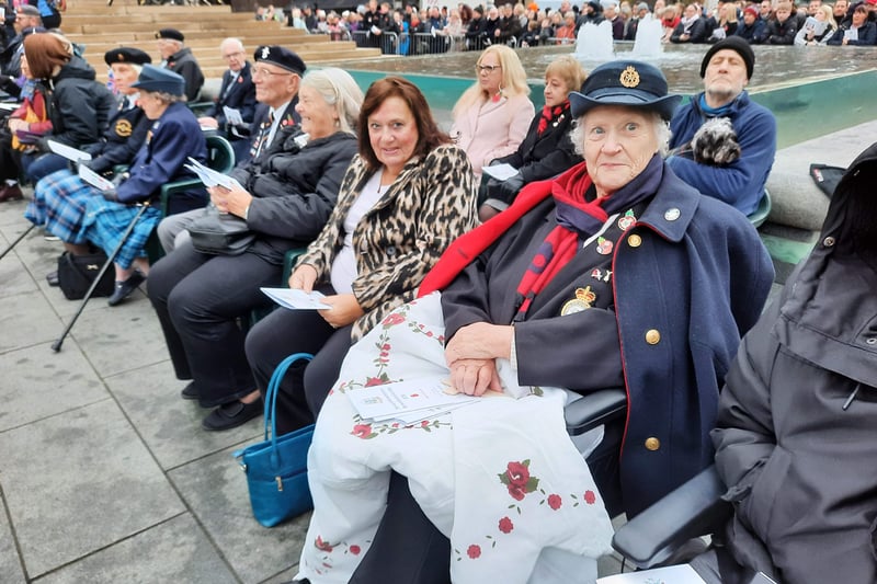 Some veterans were seated for the service.