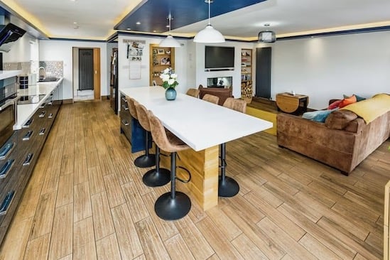The estate agent describes this as a 'real family space' centred around the burner. Pic: Purplebricks