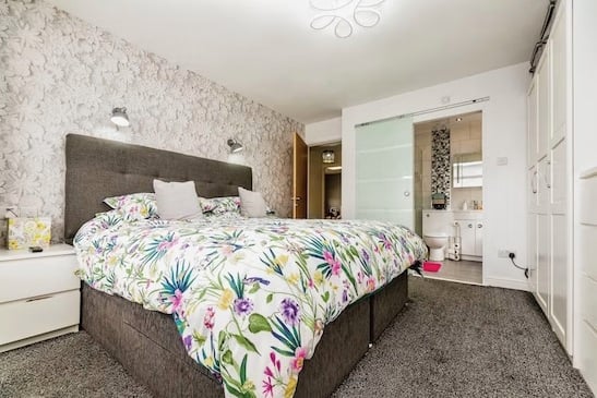 The ensuite bedroom is of a thoroughly modern design. Pic Purplebricks