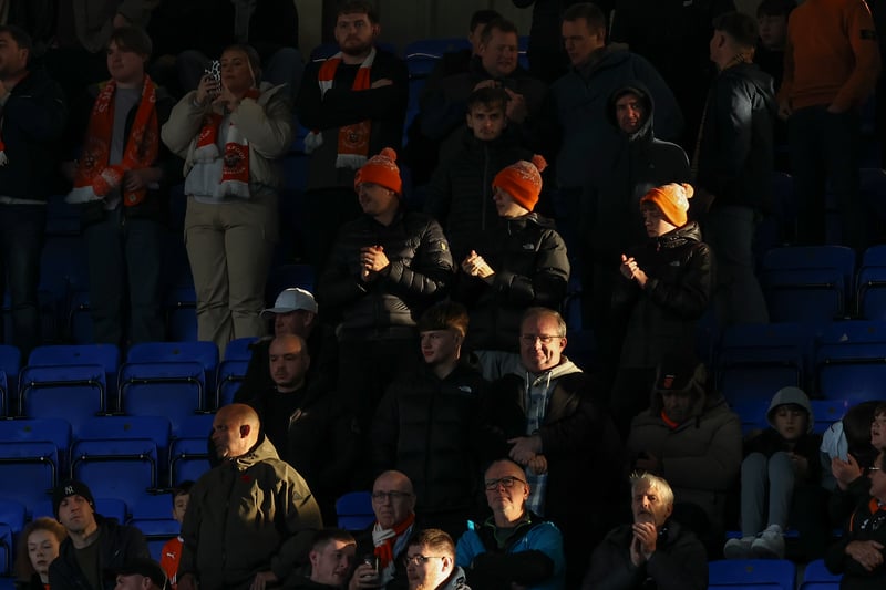 Blackpool fans in their woolly hats!