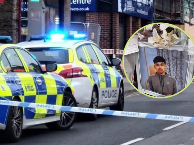 17-year-old Mohammed Iqbal (pictured inset) died of a single stab wound, following an incident in the Crookes area of Sheffield on May 25, 2023