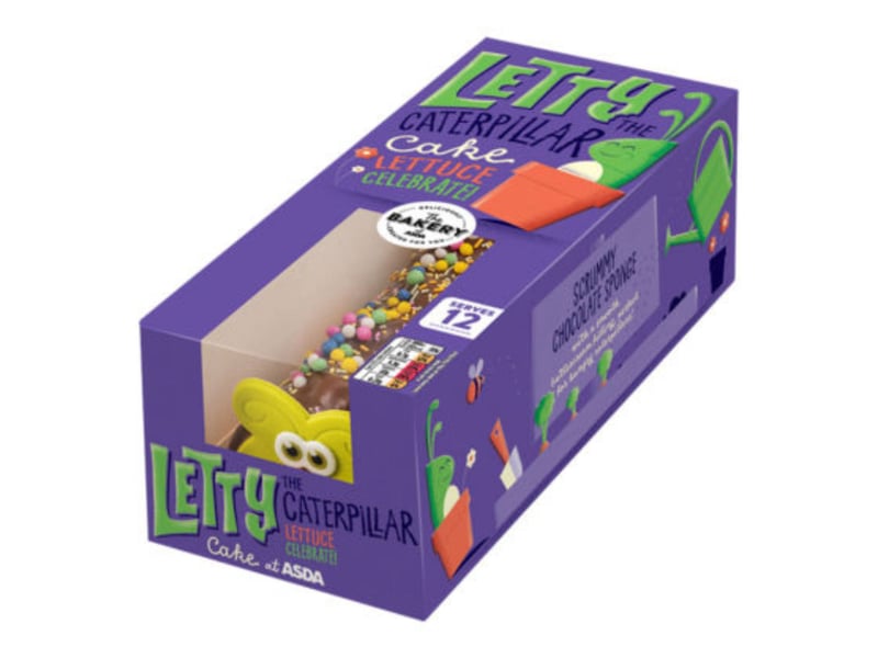 Letty the Caterpillar Cake isn’t as visually similar to Colin, with the name another departure from the M&S original, alongside the icing feet and face. Asda sell Letty for £7.50 to serve 12 people.