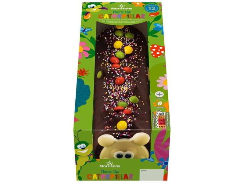 Creatively named Morris, Morrisons' take on the caterpillar cake sells for £7.50 to serve 12 - or 14 as the website listing states - with plenty of sugary decorations.