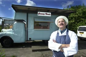John Smith at Greasy Vera's takeaway van in Sheffield, which is set to inspire a new play