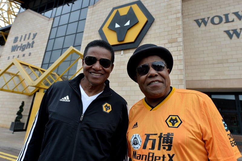 Wolves fan Tito Jackson took time out of the Jacksons' busy tour to pay a special visit to Molineux in 2019
And he was joined by Jackie Jackson as they visited Wolves' famous ground yesterday ahead of their gig in Birmingham.