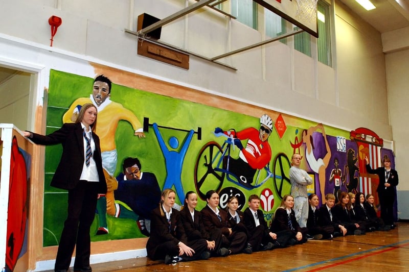 New murals at Hylton Red House School.
Artistic Year 11 pupils unveiled them in 2003 and don't they look great.
