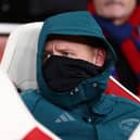 Aaron Ramsdale of Arsenal looks on from the substitute bench during the UEFA Champions League match between Arsenal FC and Sevilla FC at Emirates Stadium on November 08, 2023 in London, England. (Photo by Clive Rose/Getty Images)