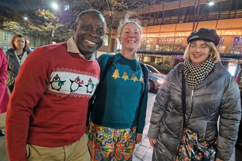 Sheffield was packed as thousands headed for the city centre for the recording of the Christmas Songs of Praise. Many wore Christmas jumpers. Picture: David Kessen, National World.