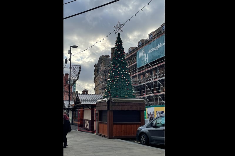 A Christmas tree has arrived on Pinstone Street.
