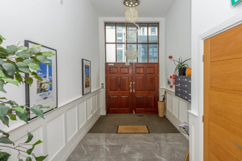 The foyer area works with a phone entry system and a lift to the penthouse apartment.