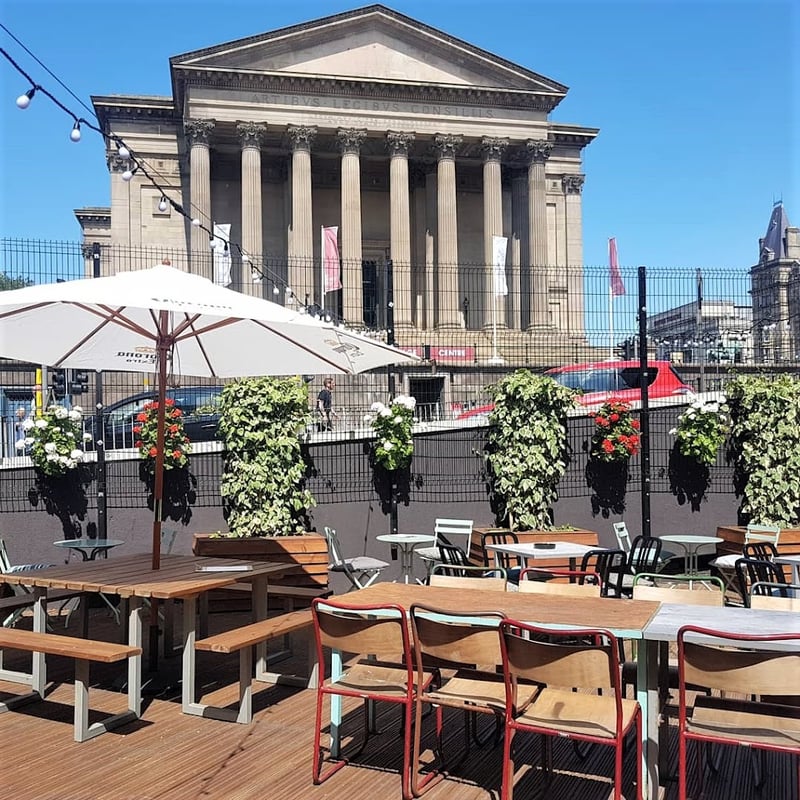 Courtyard Bar and Kitchen is a two-floor eatery with a lovely terrace area. With views of St George's Hall and the hustle and bustle of Liverpool commuters, it's a great spot for people watching.